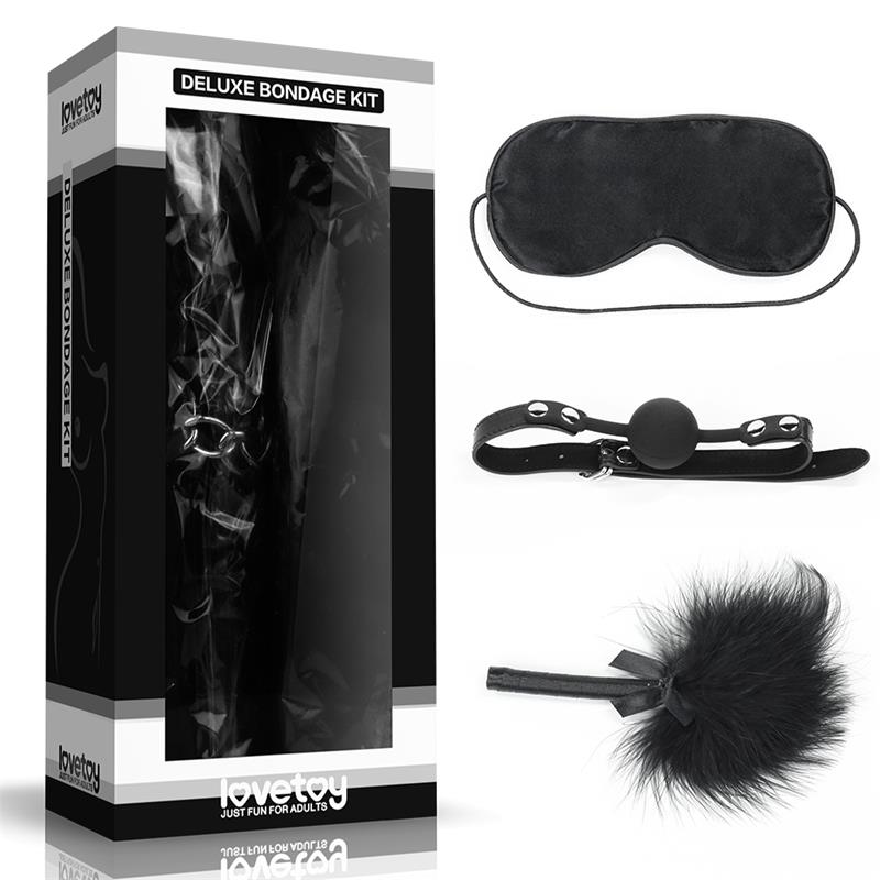 LOVETOY KIT Bondage Mask Gag and Feather