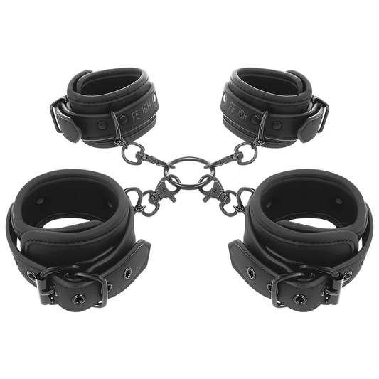 FETISH SUBMISSIVE SET Wrist Cuffs and Ankle Cuffs 