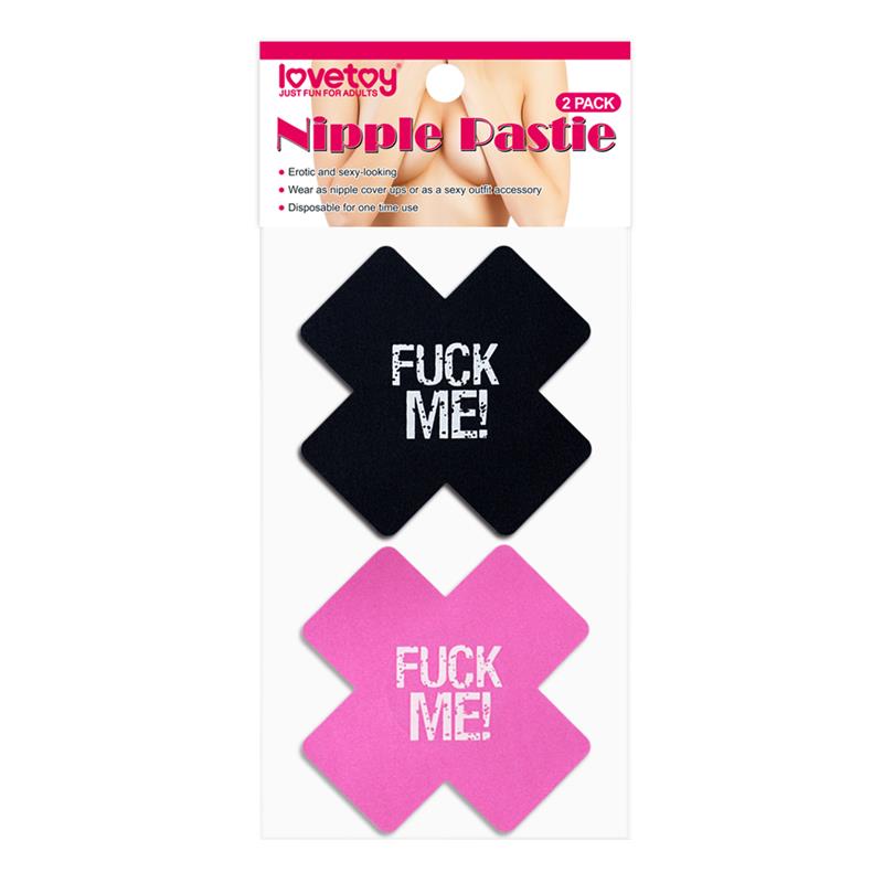 LOVETOY Pezoneras de cruz "Fuck me"