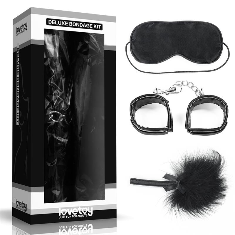 LOVETOY KIT Bondage Mask, Feather and Handcuffs 